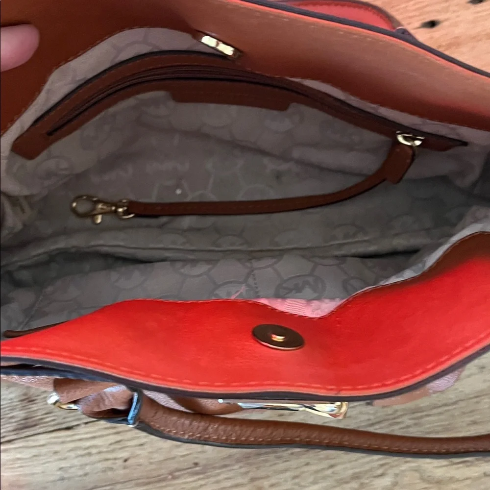 Michael Kors Tan Leather Satchel with Gold Hardware - Picture 3 of 4